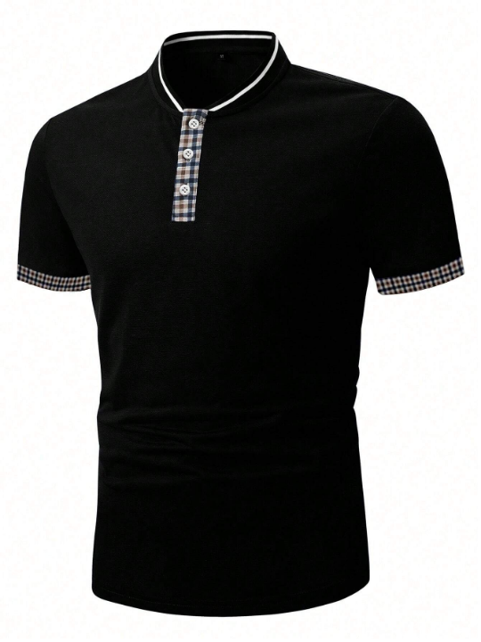 Manfinity Men Contrast Trim Polo Shirt