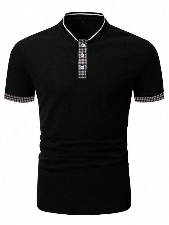 Manfinity Men Contrast Trim Polo Shirt