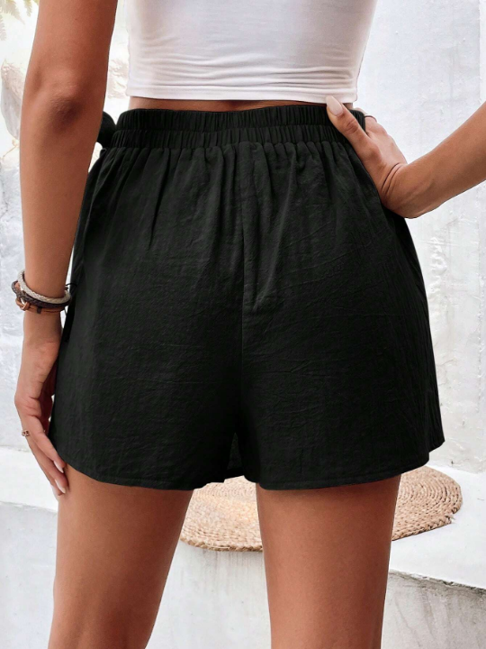 Frenchy Solid Knot Side Wrap Skort