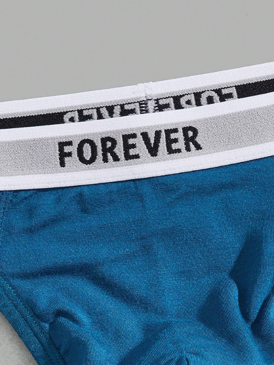 Men 5pcs Letter Graphic Tape Waistband Thong