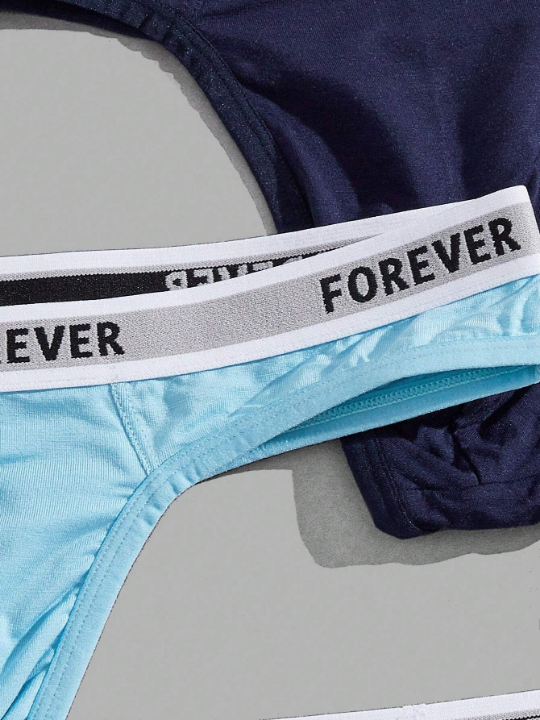 Men 5pcs Letter Graphic Tape Waistband Thong