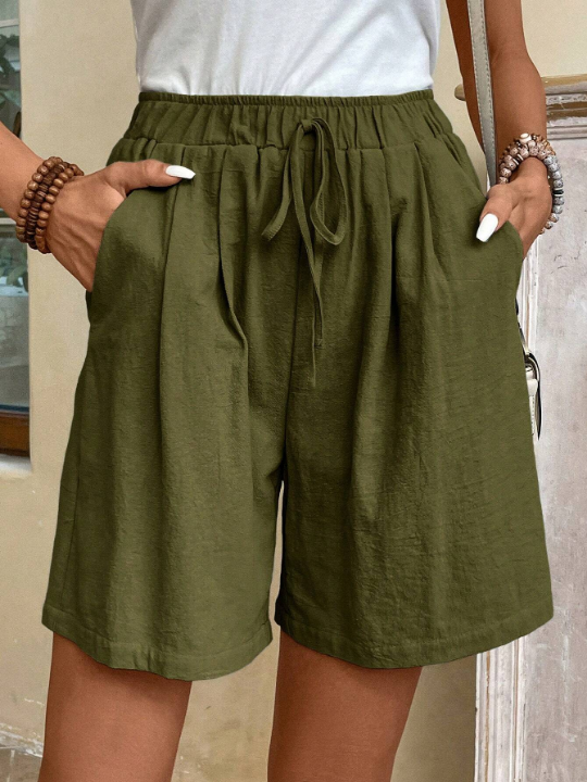 EMERY ROSE Tie Waist Wide Leg Shorts