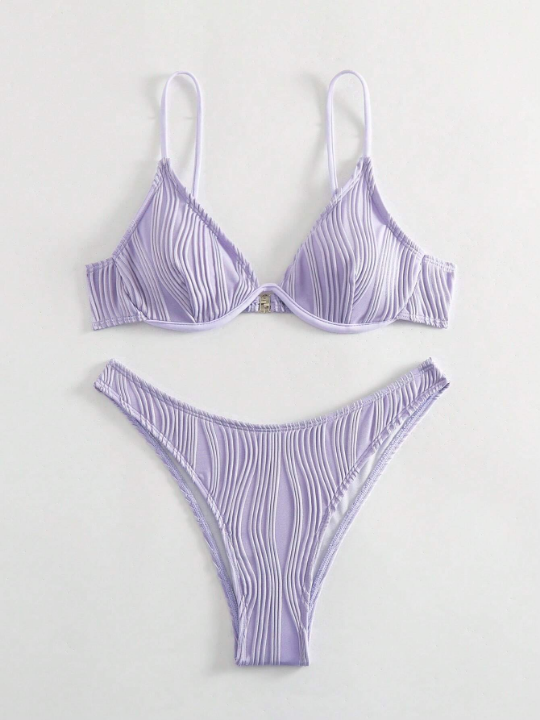 Swim Basics Plain Underwire Bikini Swimsuit