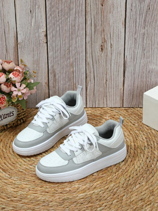 Color Block Casual Student Canvas Shoes, Comfortable And Versatile For Summer