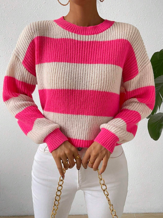 Essnce Two Tone Drop Shoulder Sweater