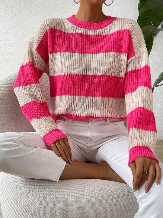 Essnce Two Tone Drop Shoulder Sweater