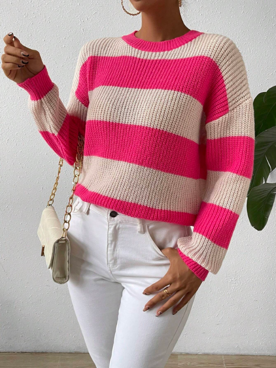 Essnce Two Tone Drop Shoulder Sweater