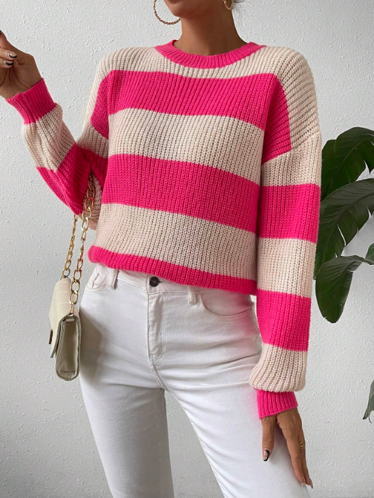 Essnce Two Tone Drop Shoulder Sweater