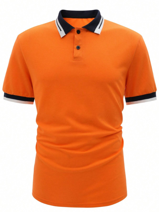 Manfinity Homme Men Contrast Trim Polo Shirt