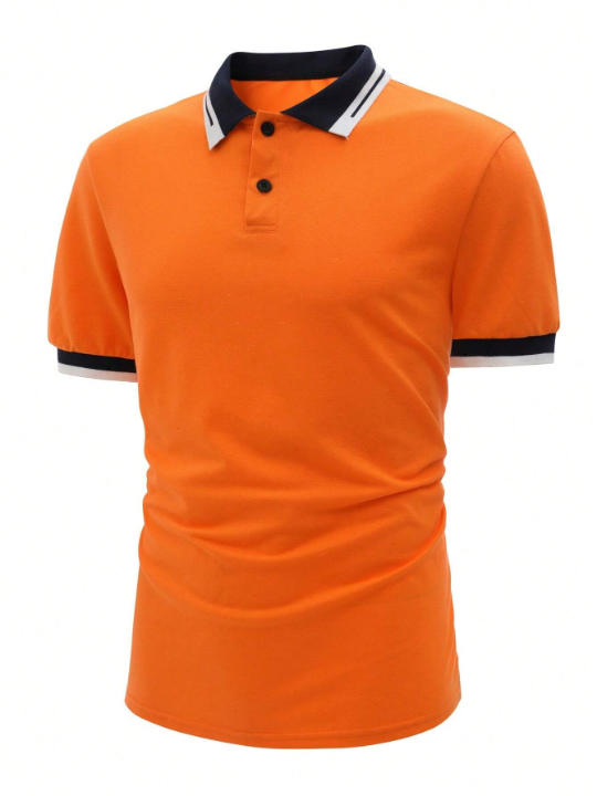 Manfinity Homme Men Contrast Trim Polo Shirt