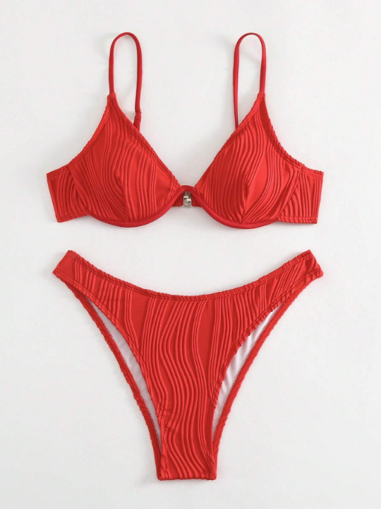 Swim Basics Plain Underwire Bikini Swimsuit