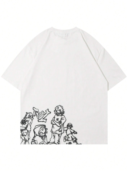 Men Cartoon Graphic Drop Shoulder Tee