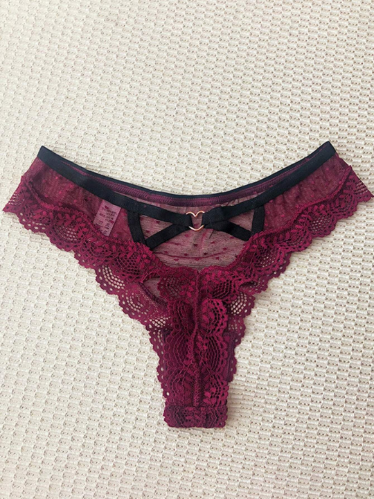 Women's Hollow Out Lace Decorated Thongs