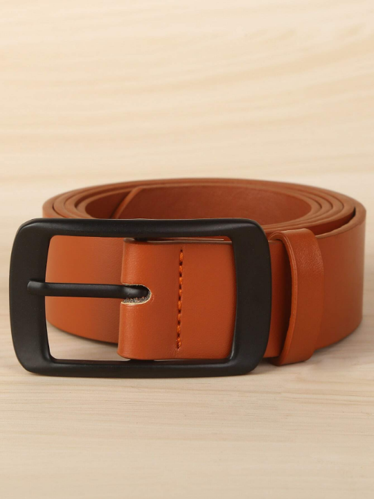 1pc Men's Business & Casual Pin Buckle Belt With Luxury Alloy Buckle, Durable For Daily Wear