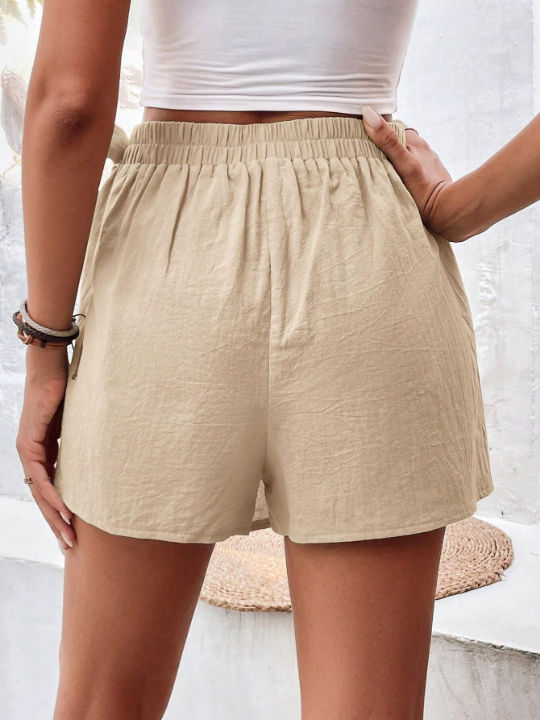 Frenchy Solid Knot Side Wrap Skort