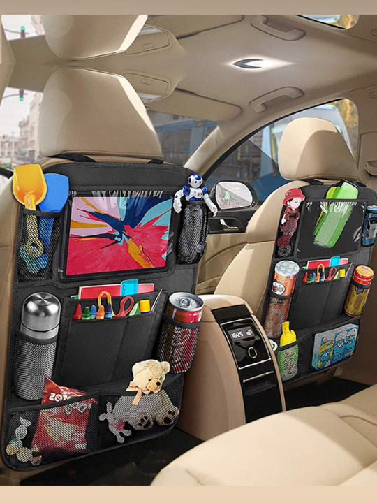 Car Back Seat Organizer Anti-kick Bag, Multi-functional Foldable Car Seat Back Storage Bag, Baby Storage Bag With Tablet Holder, Car Back Seat Protector, Foldable Hanging Bag