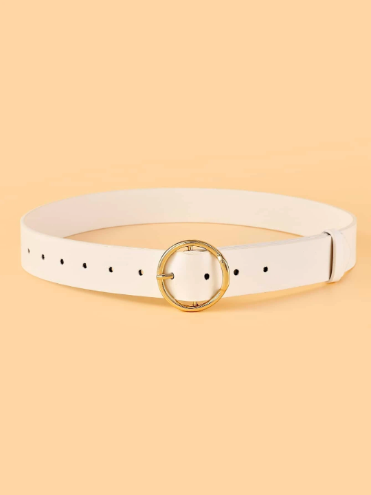 1pc Golden Buckle & Studs Decorated Stylish All-match Women's Belt For Daily Use