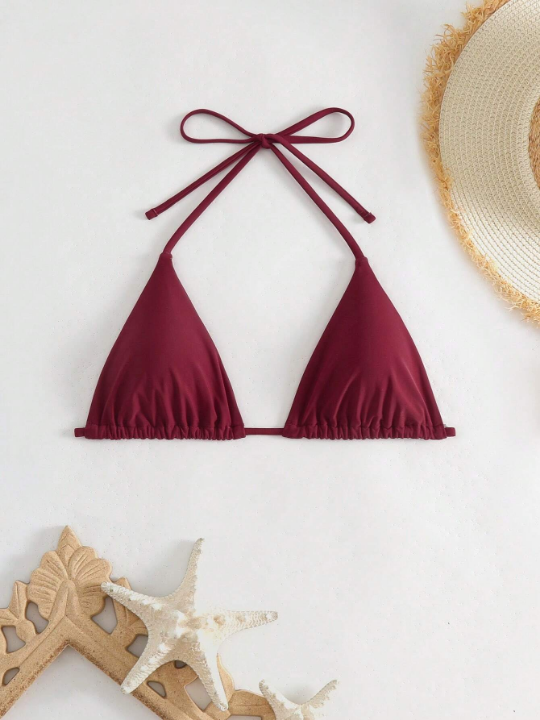 Swim Basics Halter Triangle Bikini Top