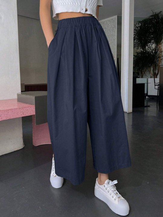 DAZY Solid Slant Pocket Wide Leg Pants