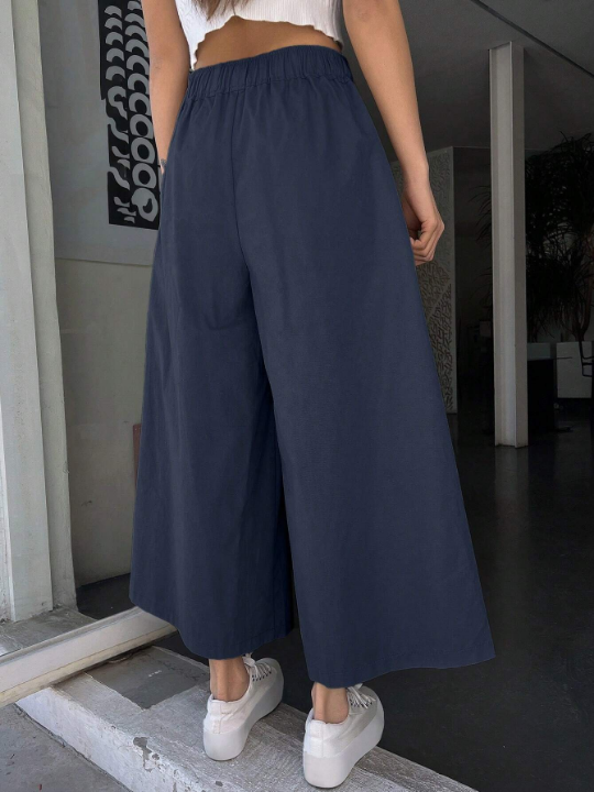 DAZY Solid Slant Pocket Wide Leg Pants