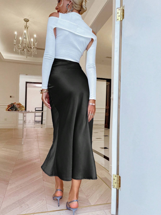 Sollinarry High Waist Mermaid Hem Skirt