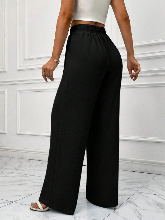 Essnce Drawstring Waist Wide Leg Pants