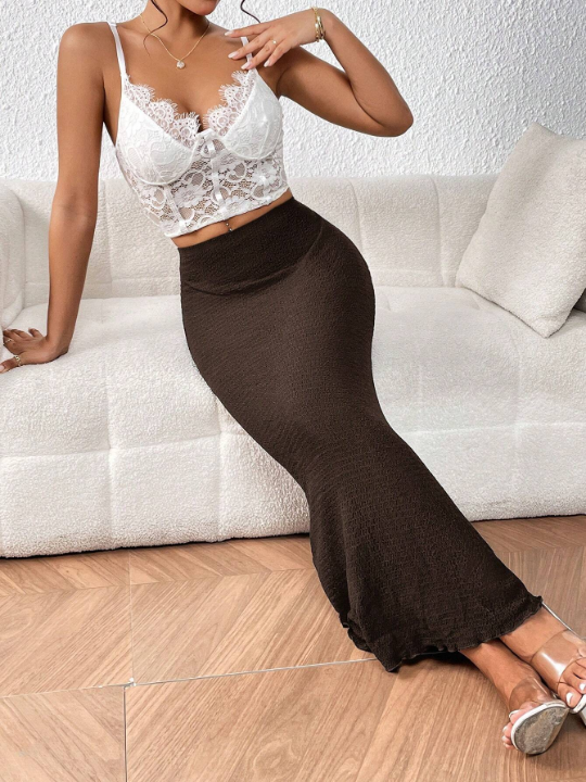 Priv High Waist Mermaid Hem Skirt