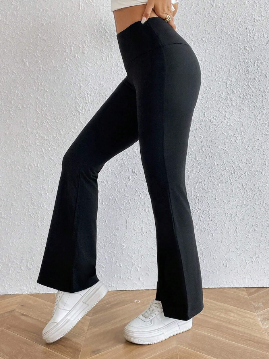 PETITE Solid Flare Leg Pants