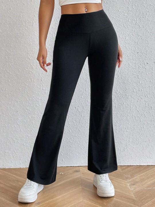 PETITE Solid Flare Leg Pants