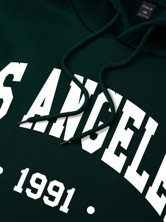 Men Letter Graphic Thermal Lined Hoodie