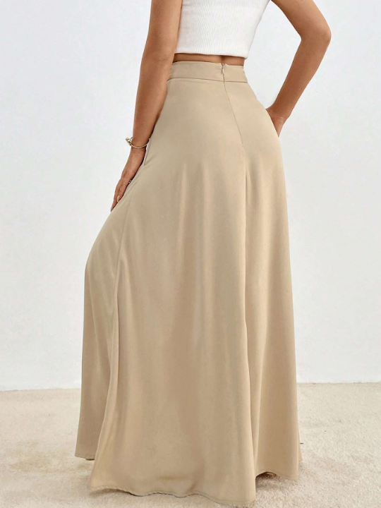 Essnce Solid High Waist Maxi Skirt