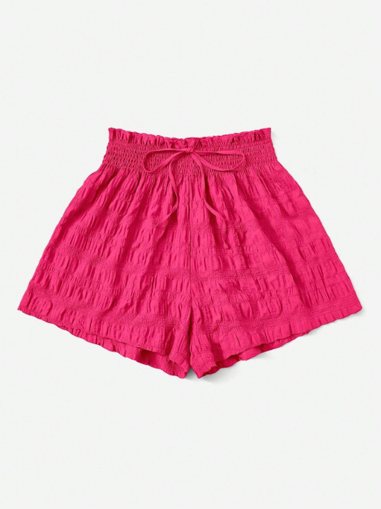 EZwear Paperbag Waist Knot Front Shorts