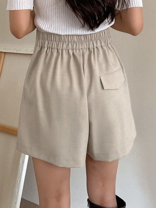 DAZY High Waist Fold Pleated Wide Leg Shorts