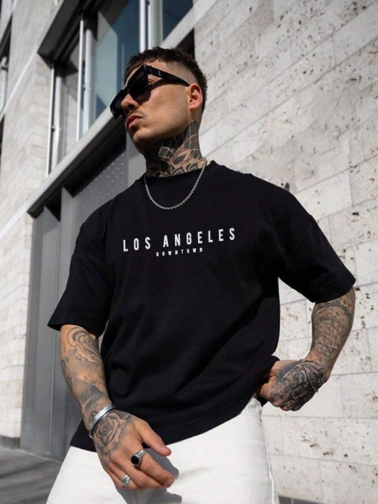 Men Letter Graphic Tee