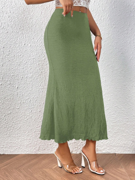 Priv Lettuce Trim Mermaid Hem Skirt