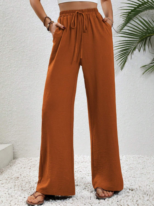 LUNE Tie Waist Wide Leg Pants