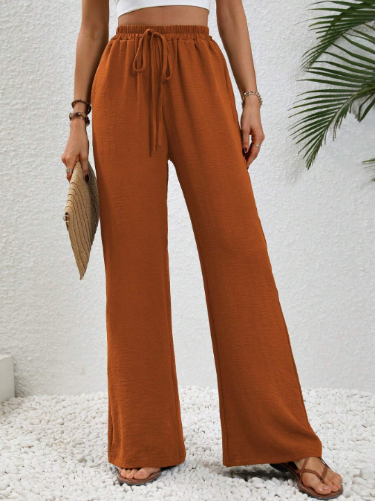 LUNE Tie Waist Wide Leg Pants