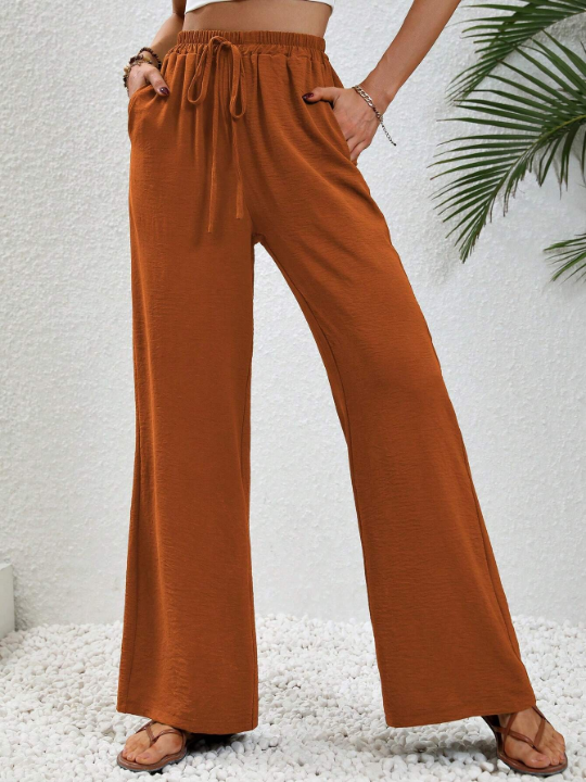 LUNE Tie Waist Wide Leg Pants