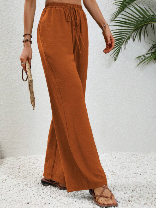 LUNE Tie Waist Wide Leg Pants