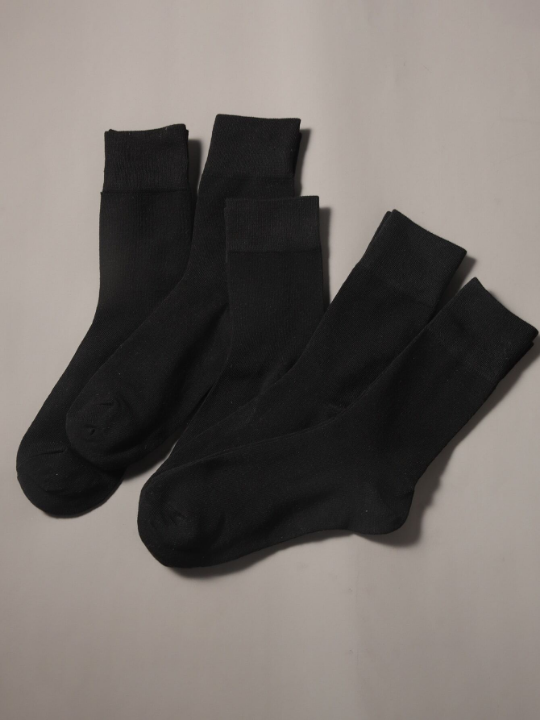 5pairs Men's Solid Color Business Mid-calf Socks