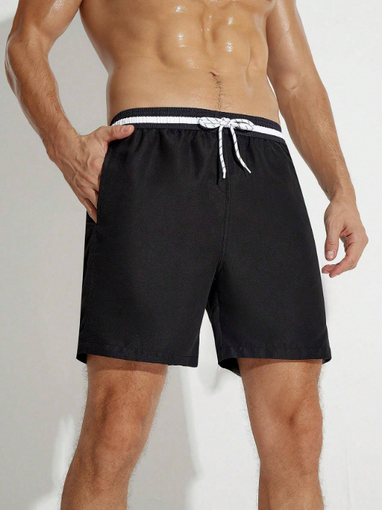 Manfinity Swimmode Men Drawstring Waist Swim Trunks