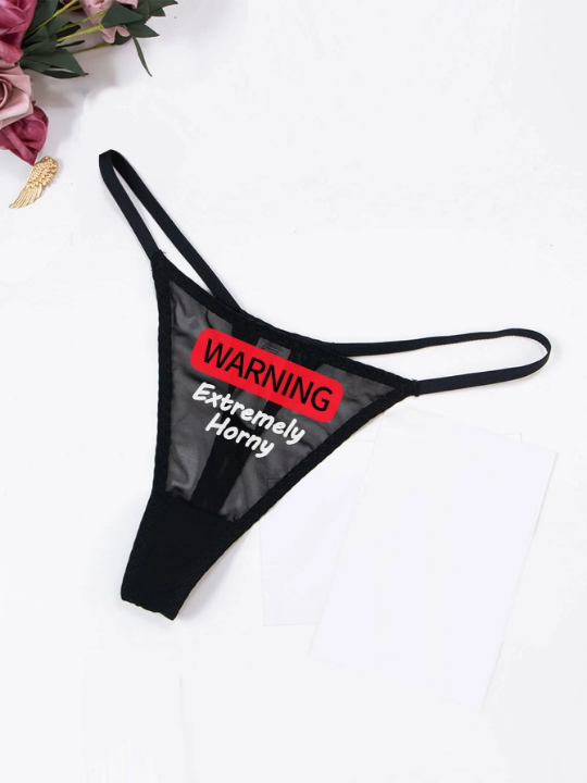 Women's Sexy Sheer Patterned Thong Underwear