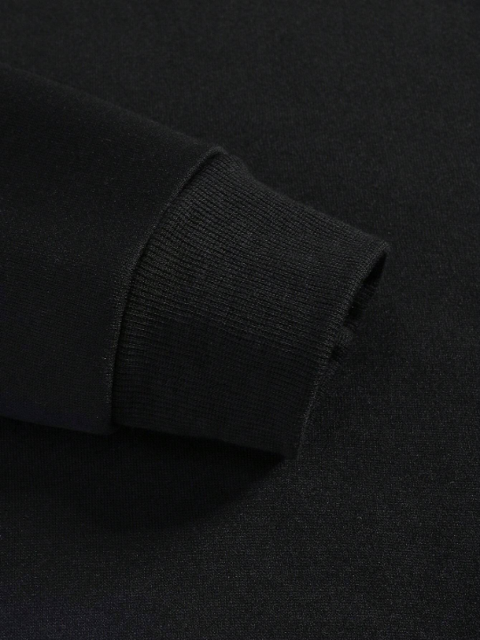 ROMWE Goth Men Graphic Print Zip Up Drawstring Thermal Lined Hoodie