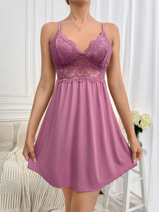 Contrast Lace Cami Nightdress