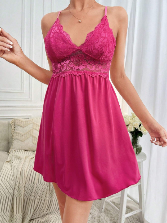 Contrast Lace Cami Nightdress