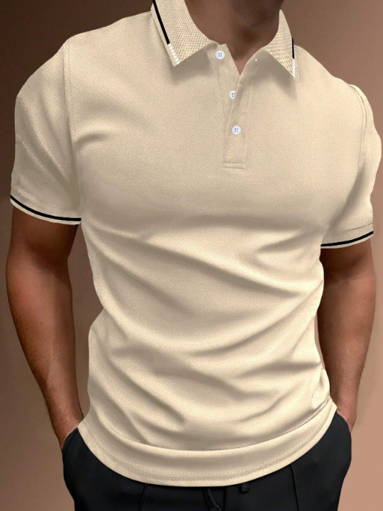 Manfinity Homme Men Contrast Trim Polo Shirt