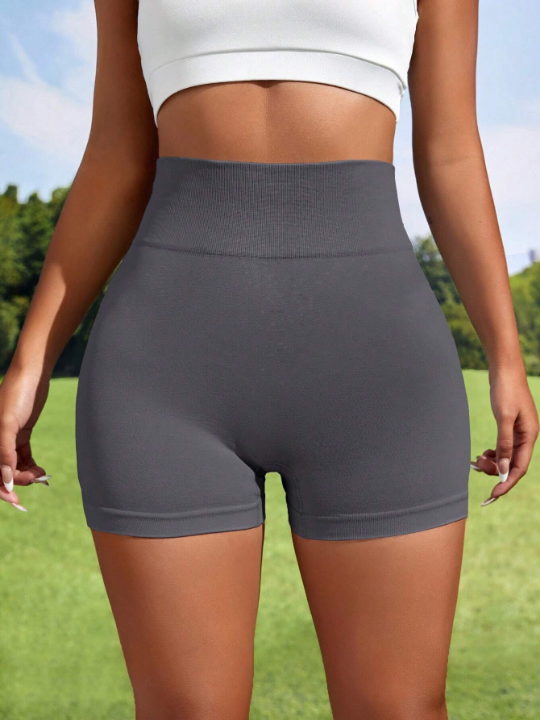 Yoga Basic Scrunch Butt Wideband Waist Sports Shorts Spandex Shorts