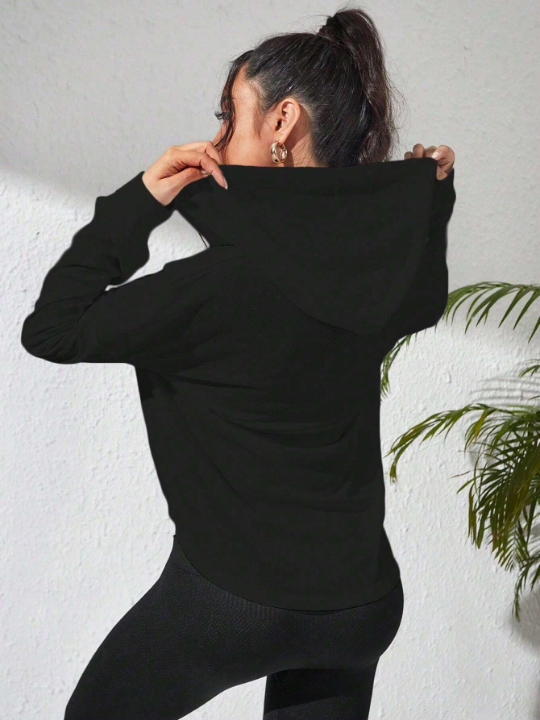 Yoga Basic Zip Up Hooded Sports Jacket