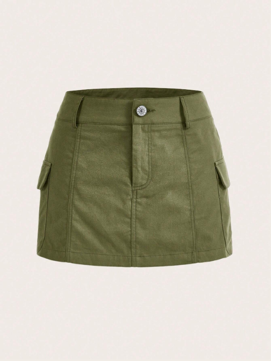 EZwear Flap Pocket Side Cargo Skirt