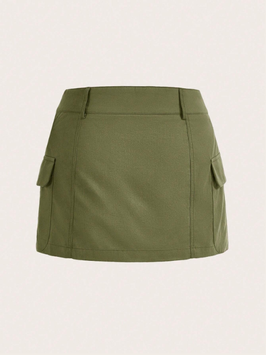 EZwear Flap Pocket Side Cargo Skirt